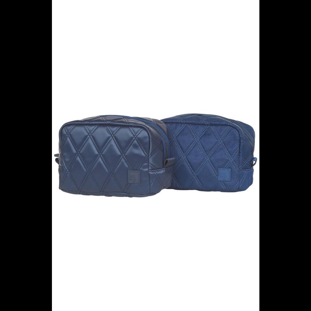 IHKWIP Set of 2 Quilted Cosmetic Cases MdnghtNavy/Mtlc